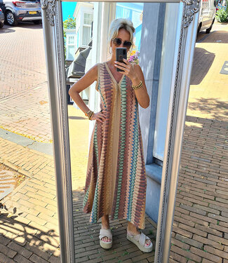 Jurk Vhals Shimmer Multi Gold Bruin/Groen