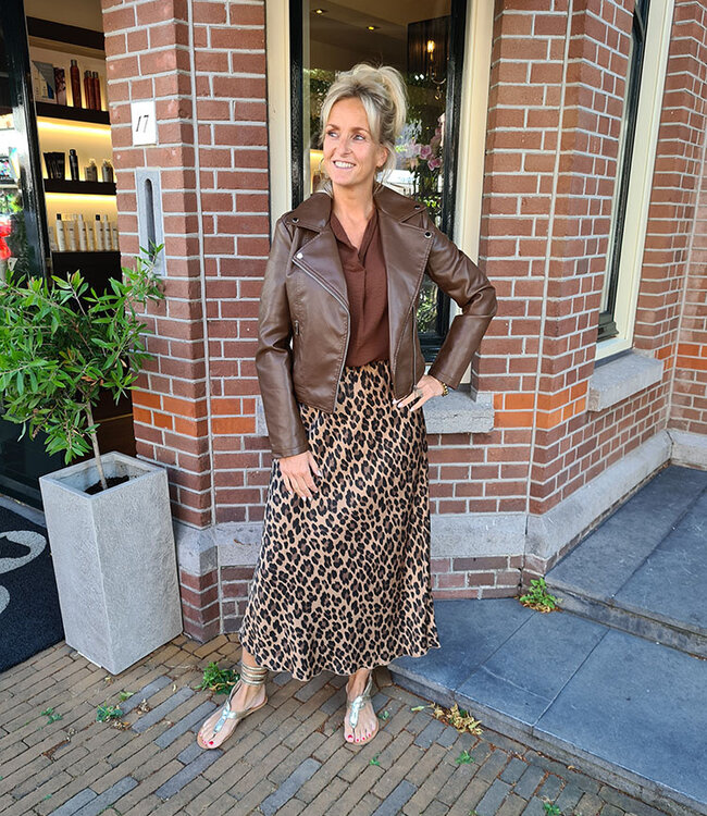 Lederlook Jacket Donkerbruin