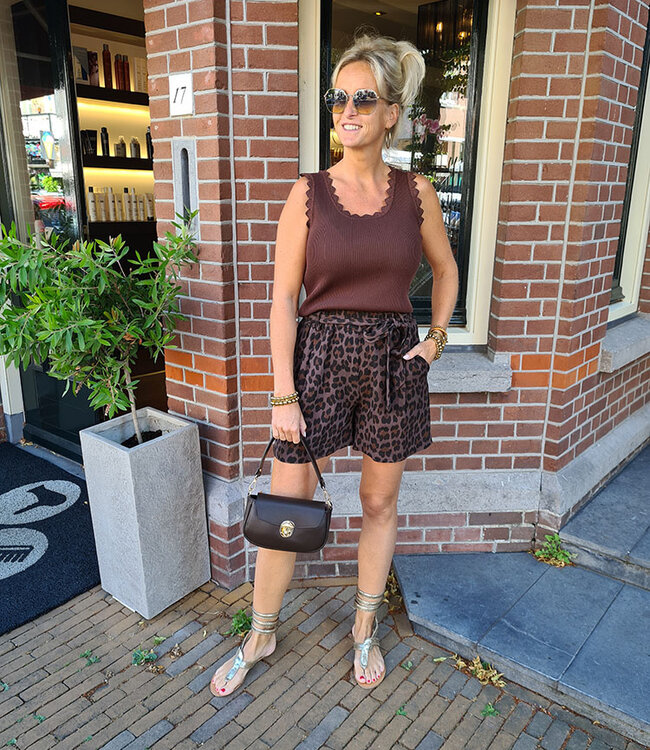 Ruffle Rand Hemdje Donkerbruin