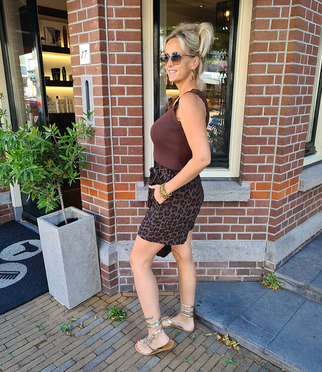 Ruffle Rand Hemdje Donkerbruin