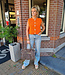 Gebreid Vestje Oranje Gouden Schelpknopen