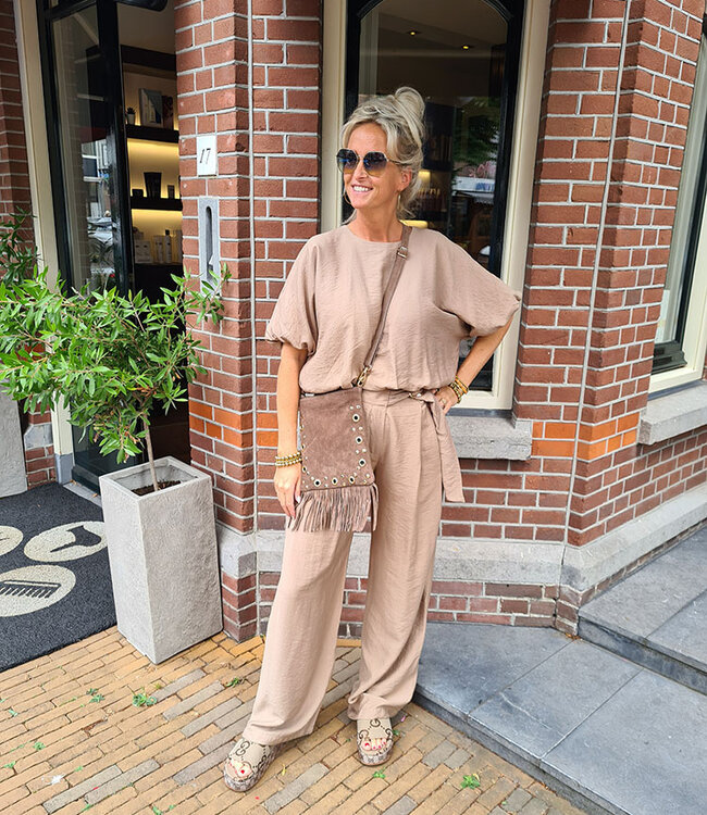 Indigo Franje Boho Bag Bruin