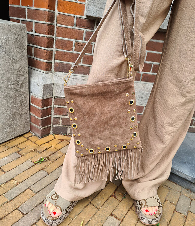 Indigo Franje Boho Bag Bruin