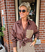 Ambika Blouse Donkerbruin Motief Zakje