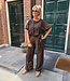 Ambika Short Pofblouse Donkerbruin