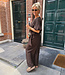 Ambika Short Pofblouse Donkerbruin