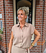 Ambika Short Blouse Doorknoop Taupe