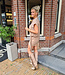 Ambika Short Blouse Doorknoop Taupe
