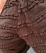 Overslag Ruffle Stretch Blouse Donkerbruin