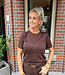 Tee Shimmer Donkerbruin