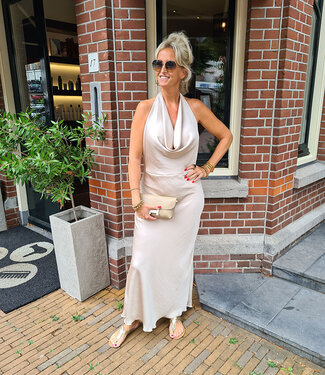 Waterval Dress Zijdelook Beige