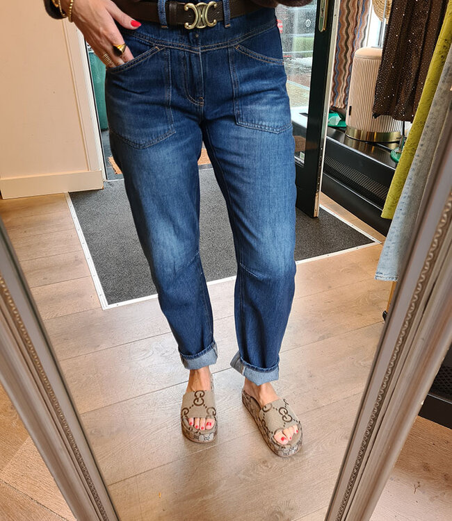 Cup of Joe COJ Selena Mid Waist Barrel Jeans Astra Blue