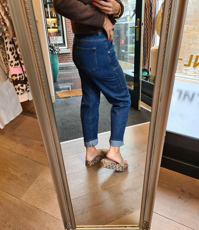 Cup of Joe COJ Selena Mid Waist Barrel Jeans Astra Blue