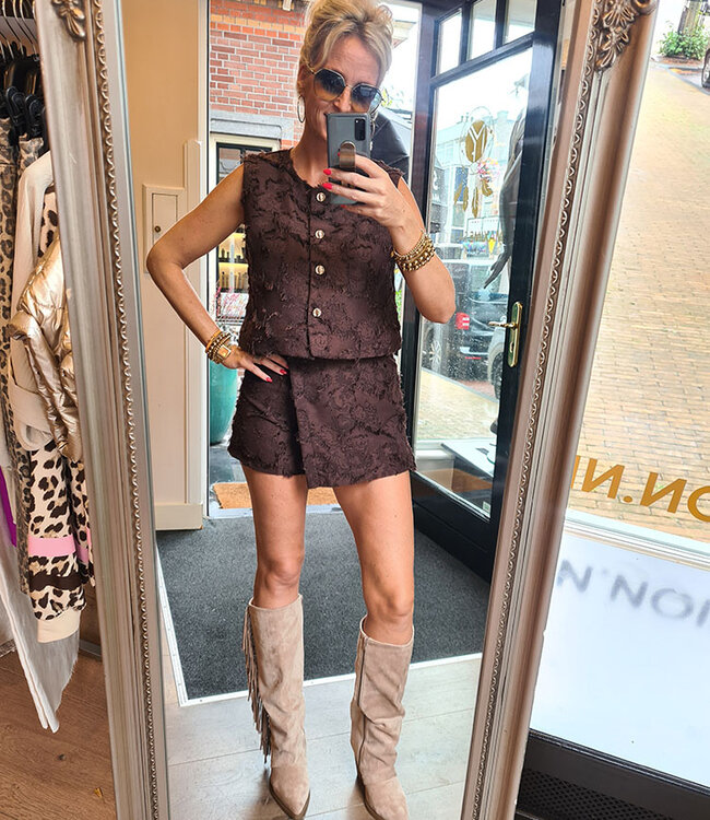 Gilet Franje Donkerbruin