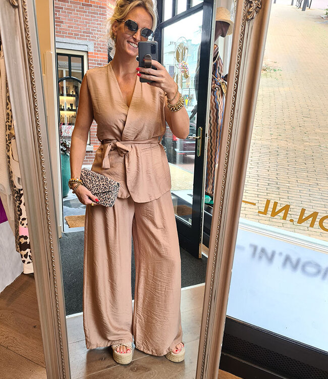 2-Delige set Gilet/Broek Camel