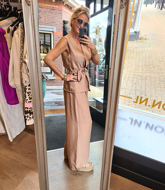 2-Delige set Gilet/Broek Camel
