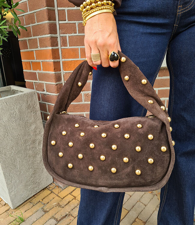 Lottie Bag Studs Donkerbruin