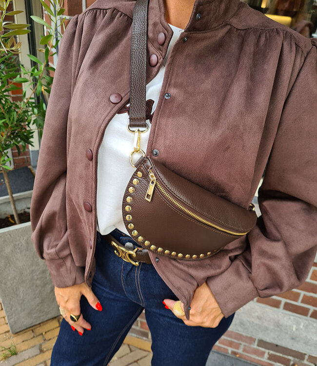 Crossbody met Studs Donkerbruin