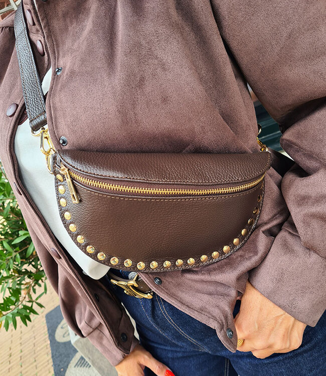 Crossbody met Studs Donkerbruin