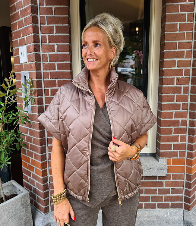 Bodywarmer Gewatteerd Taupe