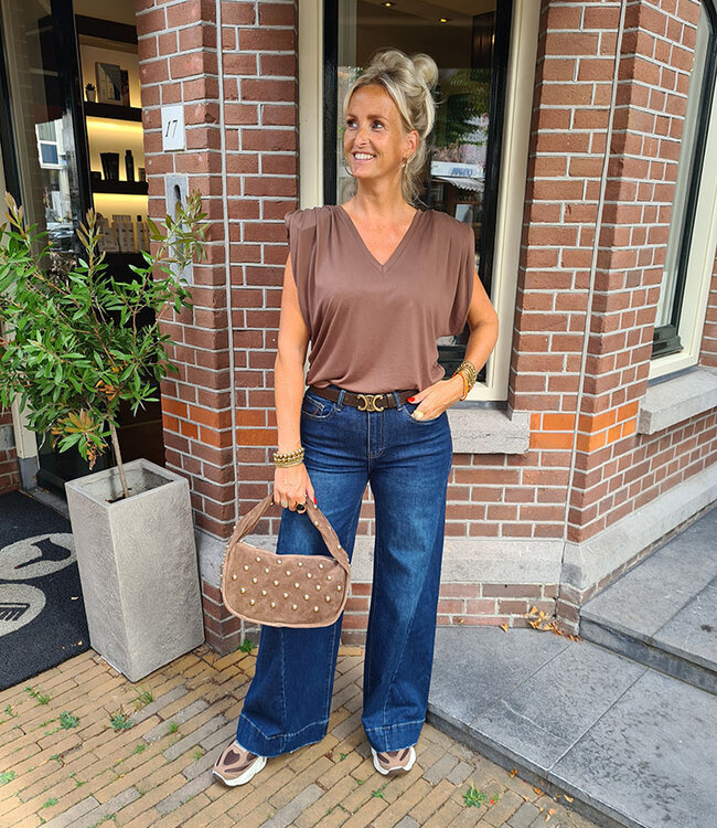 Vhals Tee Schoudervulling Bruin