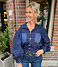 Stretch Bomber Blouse Motief Jeanslook
