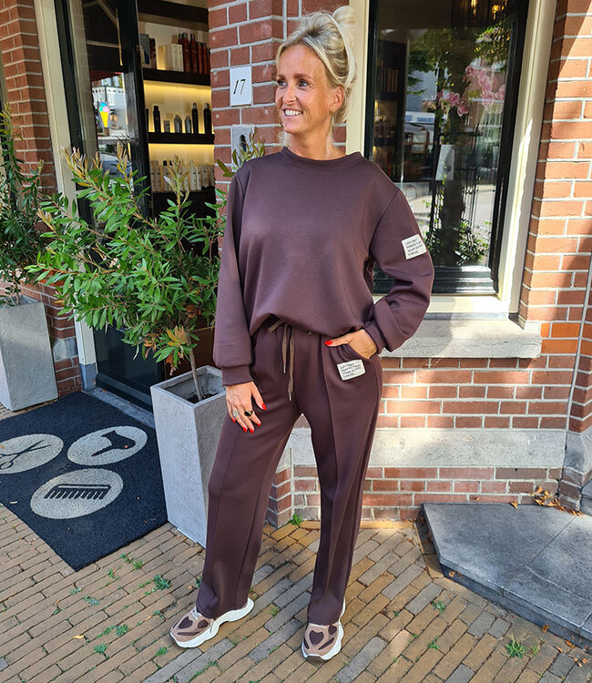 2-delige Comfyset Lange Mouw Donkerbruin