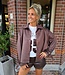 Ambika Suedelook Trenchcoat Short Donkerbruin