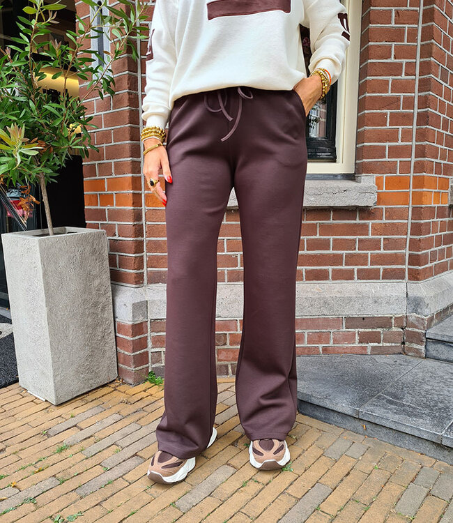 Luxe Comfy Broek Stretch Donkerbruin