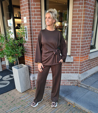 2-delige Comfyset LM met Knoopdetail Donkerbruin