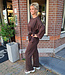 2-delige Comfyset LM met Knoopdetail Donkerbruin