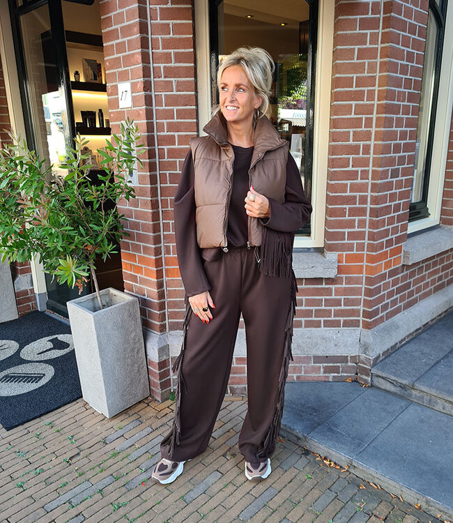 Gewatteerde Bodywarmer Short Bruin