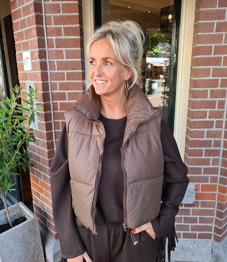 Gewatteerde Bodywarmer Short Bruin