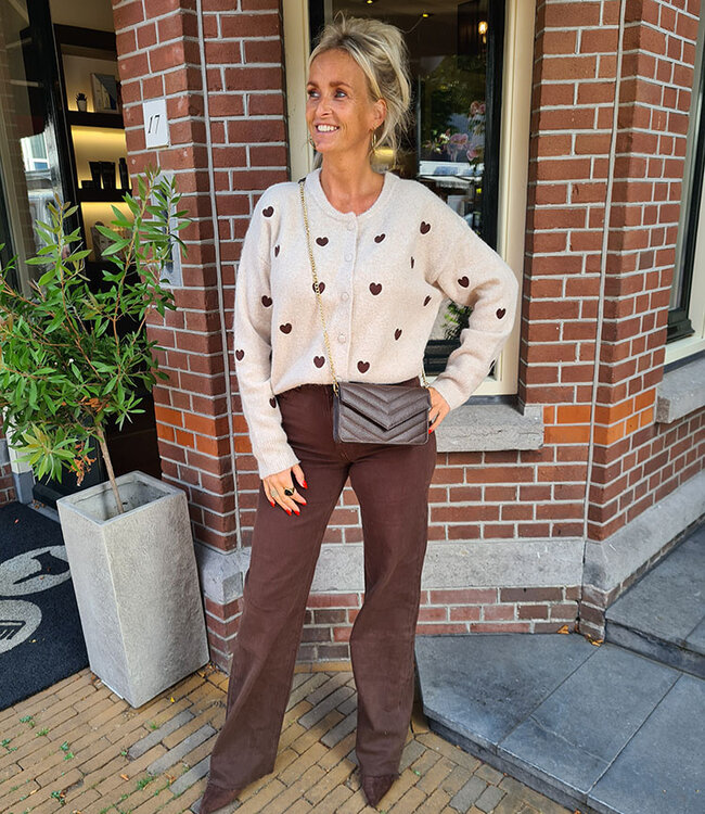 Clutch/Tas Luxe Leder Donkerbruin