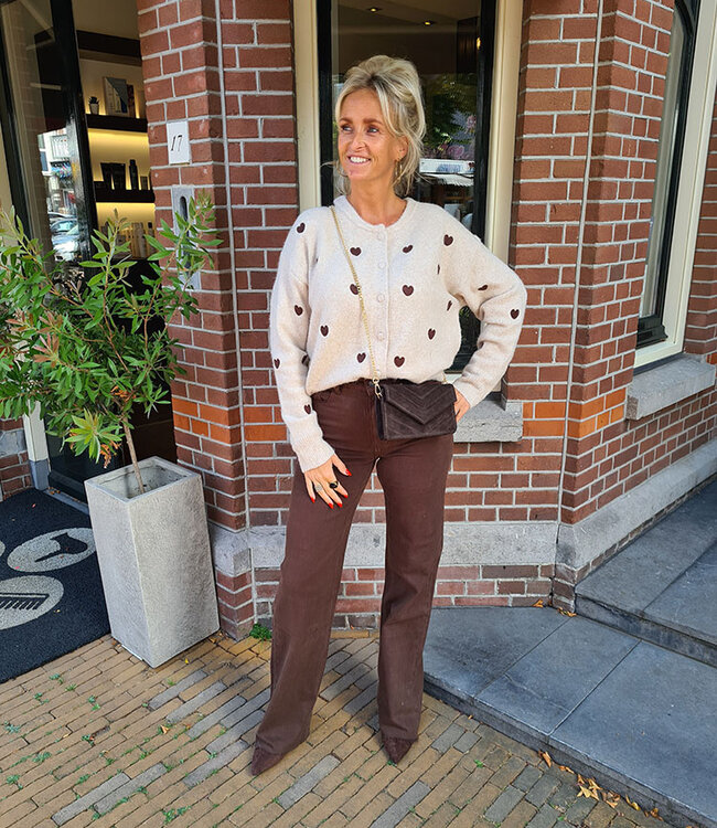 Clutch/Tas Luxe Suede Donkerbruin