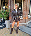 Lederlook Jas met Franjers Donkerbruin