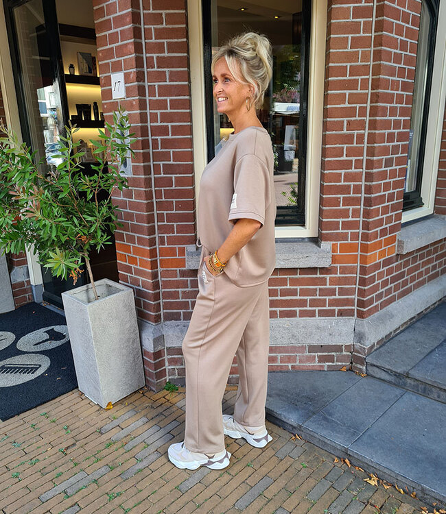 2-delige Comfyset Korte Mouw Taupe