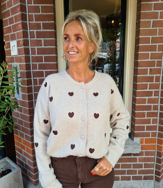 Vest LM Love Beige/Donkerbruin