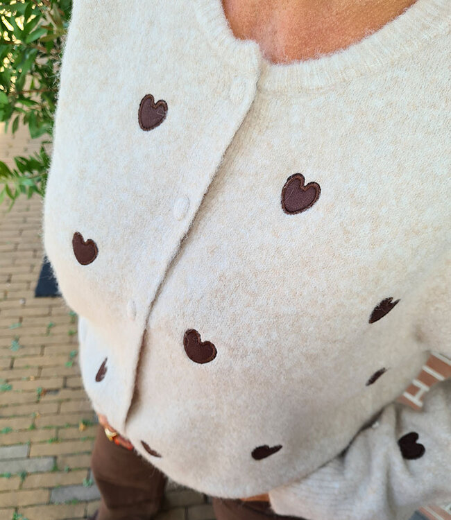 Vest LM Love Beige/Donkerbruin