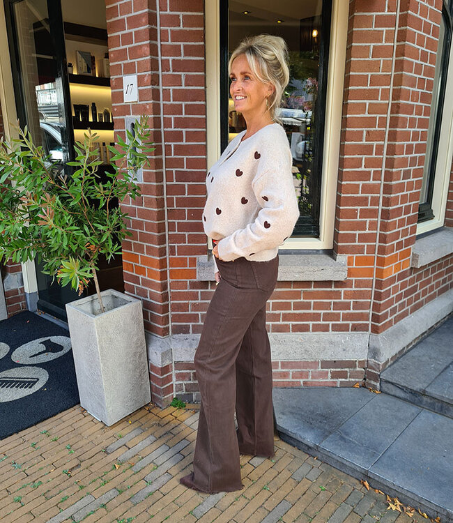 Vest LM Love Beige/Donkerbruin