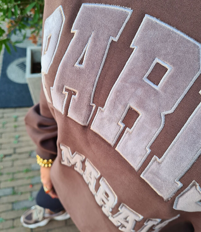 Oversized Sweater Super Soft Paris Donkerbruin