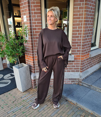 Comfy Sweater Franje Donkerbruin