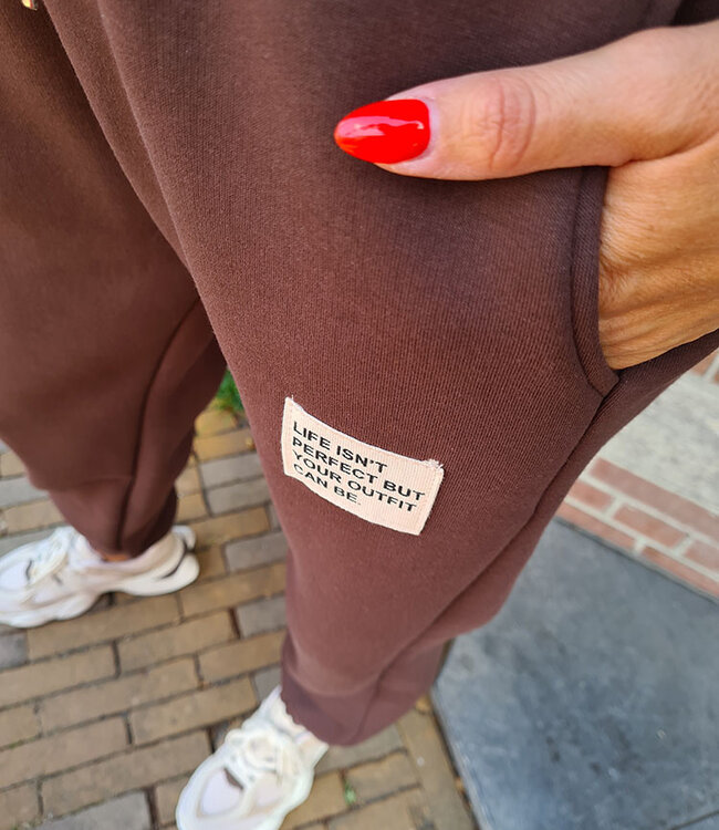 2-delige Comfyset met FLEECE Donkerbruin