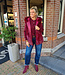 Faux Fur Bodywarmer Capuchon Bordeaux