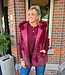 Faux Fur Bodywarmer Capuchon Bordeaux