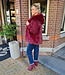 Faux Fur Bodywarmer Capuchon Bordeaux
