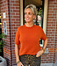 Super Soft Knit Top KORTE Mouw Oranje