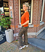 Super Soft Knit Top KORTE Mouw Oranje