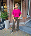 Super Soft Knit Top KORTE Mouw Magenta