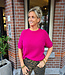 Super Soft Knit Top KORTE Mouw Magenta